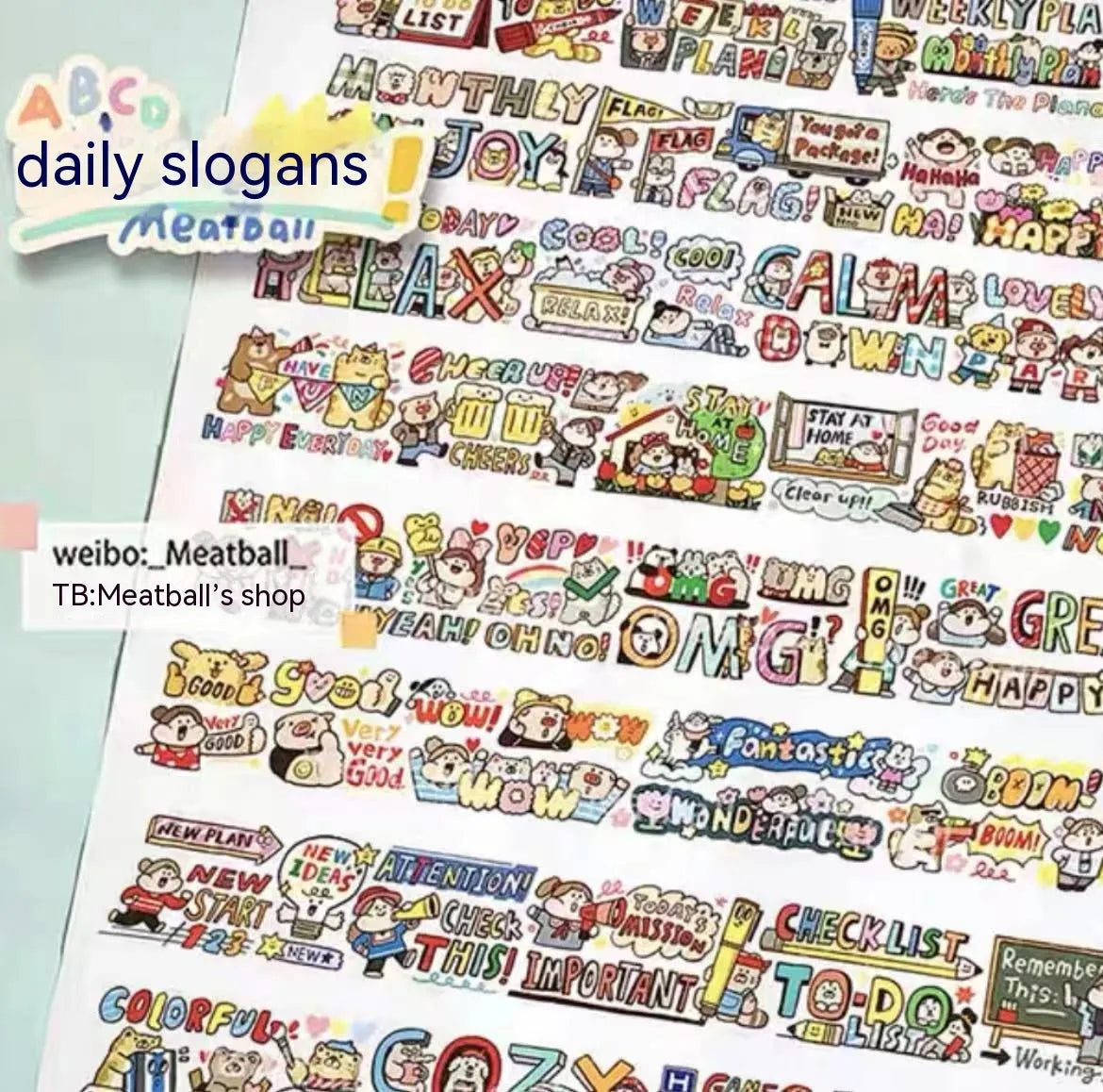 Colourful cartoon character adhesive sticker for sealing haemorrhoid tape packaging on Japanese paper.