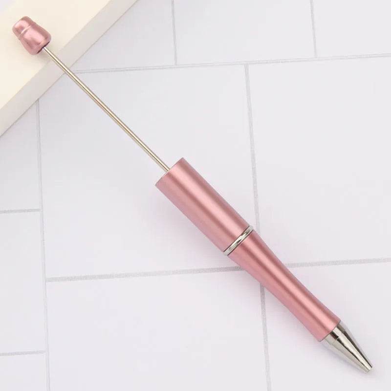Creative plastic beaded ballpoint pen with spinning chain in multiple colour options