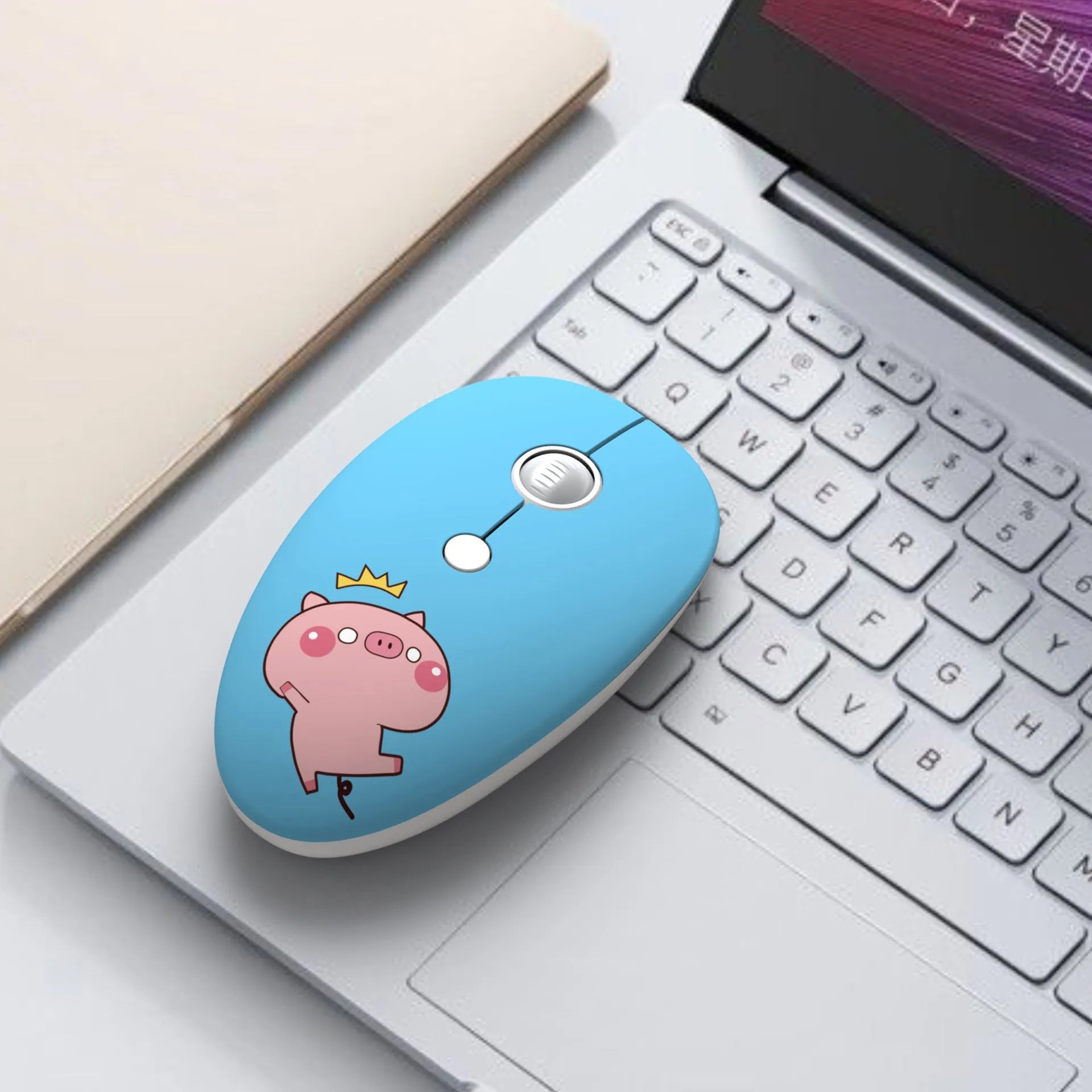 Wireless cartoon animal mini mouse with USB receiver for laptop connectivity