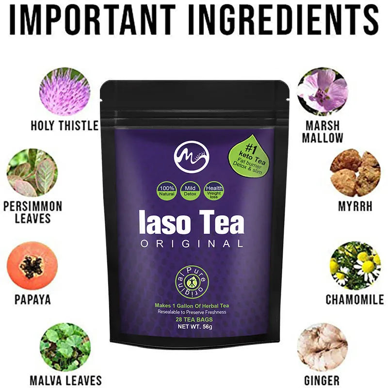 Sealed bag of sugar-free instant slimming tea with cold soaking preparation.