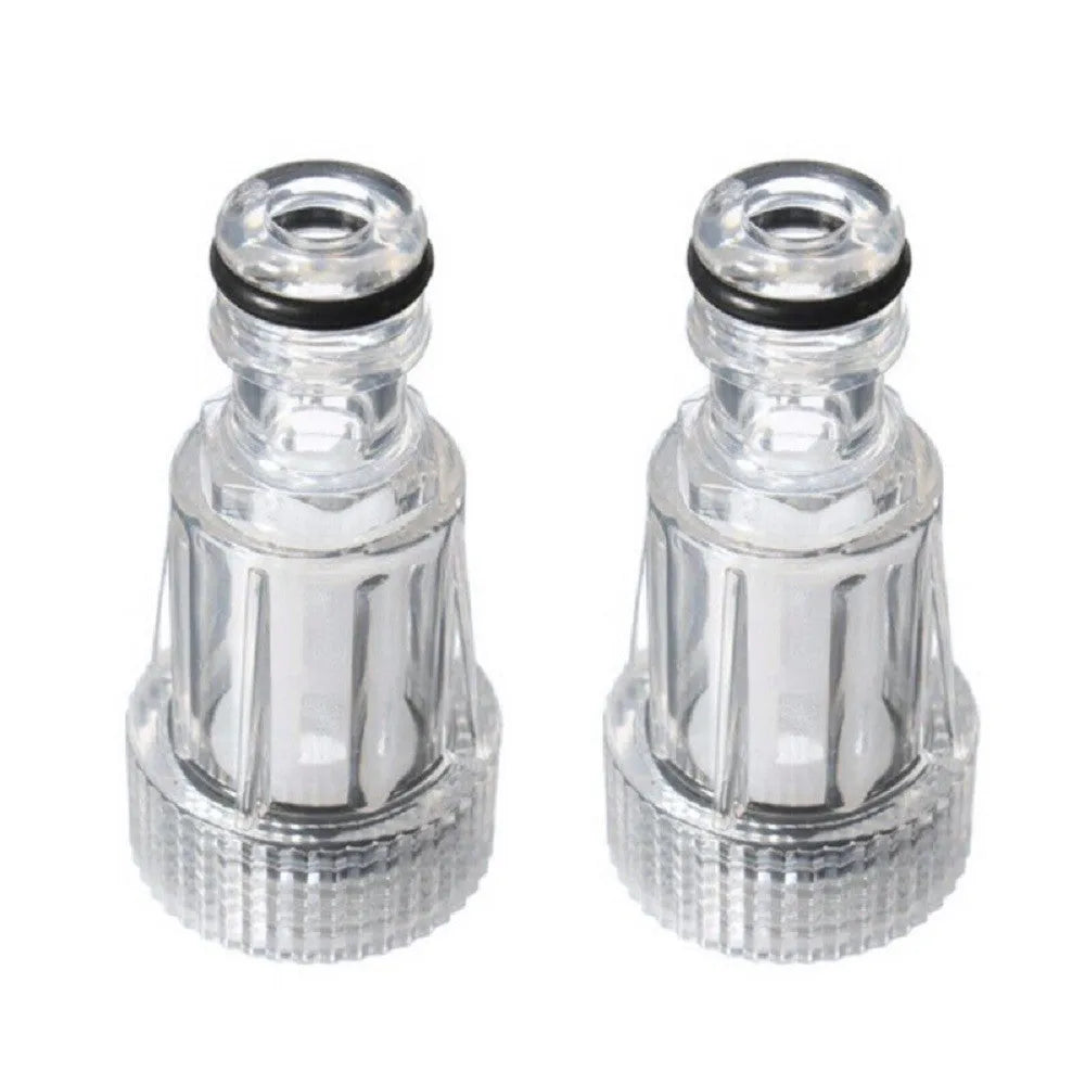 Transparent plastic inlet joint with filter screen for Karcher pressure washers K2-K7 series