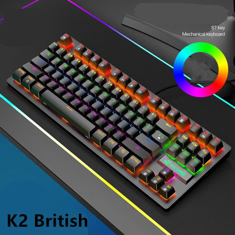 Mechanical gaming keyboard in multiple colours with ABS plastic construction and simple design