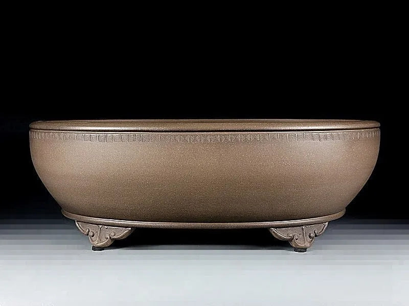 Handmade oval purple sand flowerpot measuring 50cm length for flowers and green plants