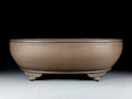 Handmade oval purple sand flowerpot measuring 50cm length for flowers and green plants