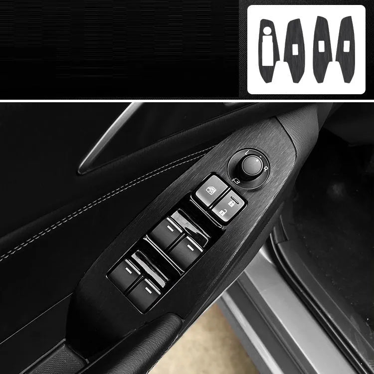 Unksera brand car interior decorative film sticker set for dashboard, centre console, and door handles.