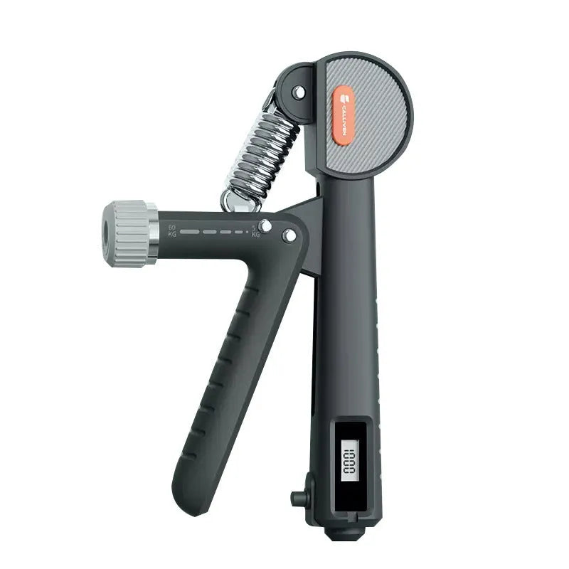 Adjustable hand grip strengthener in ABS plastic, shown in ivory white, dark black, and army green colour options.