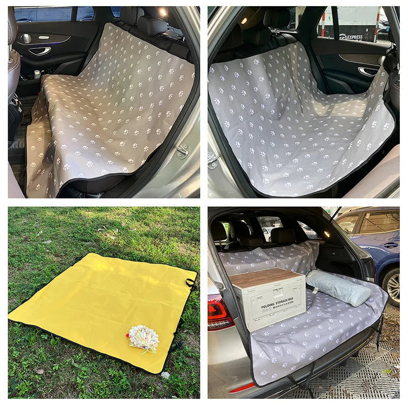 Car pet mat rear seat protector for dogs with water resistant cloth material