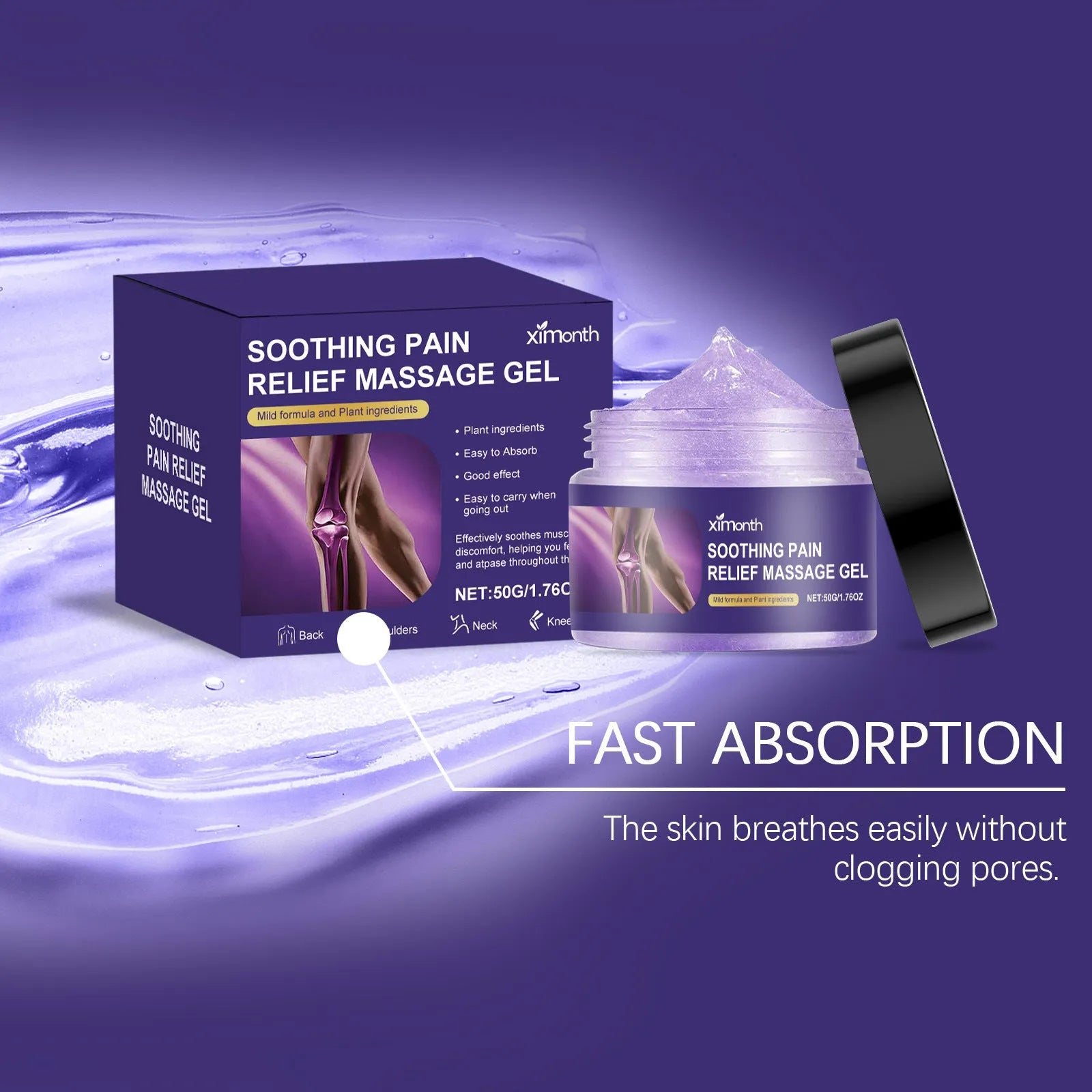 50g body joint care gel jar for universal skin types and daily topical application