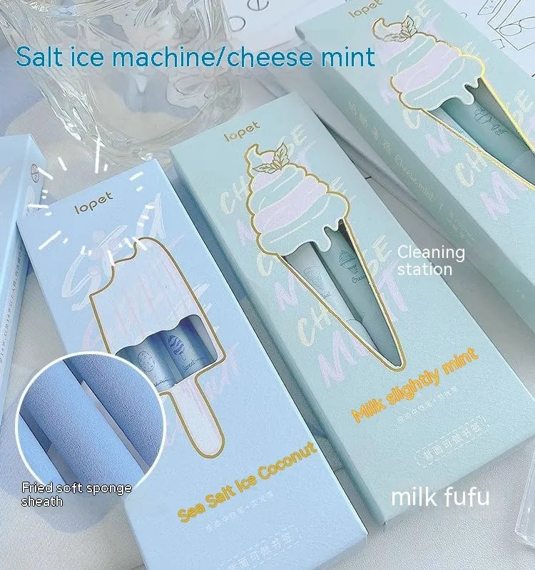 Double-headed fluorescent neutral pen with 0.5 mm tip and Cheese Mint, Sea Salt Ice Cup colours.