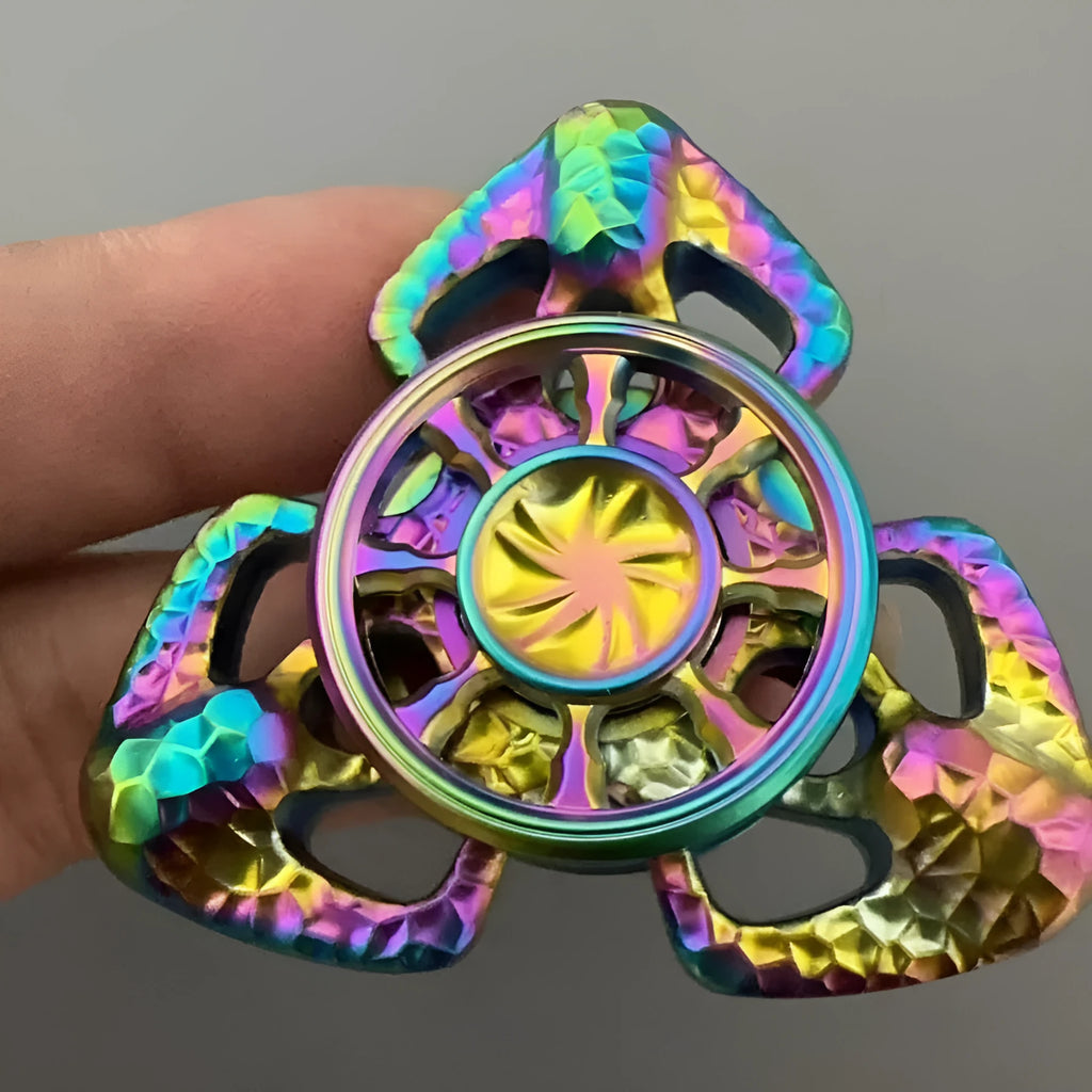 Flame butterfly design alloy metal rotating fingertip gyro pressure reduction toy