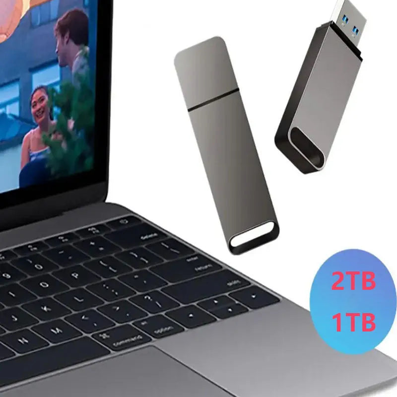 Metal USB flash drive in black, red or silver with capacity options from 1TB to 16TB
