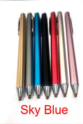 Fine tip metal stylus pen for touch screen tablets and smartphones in assorted colours.