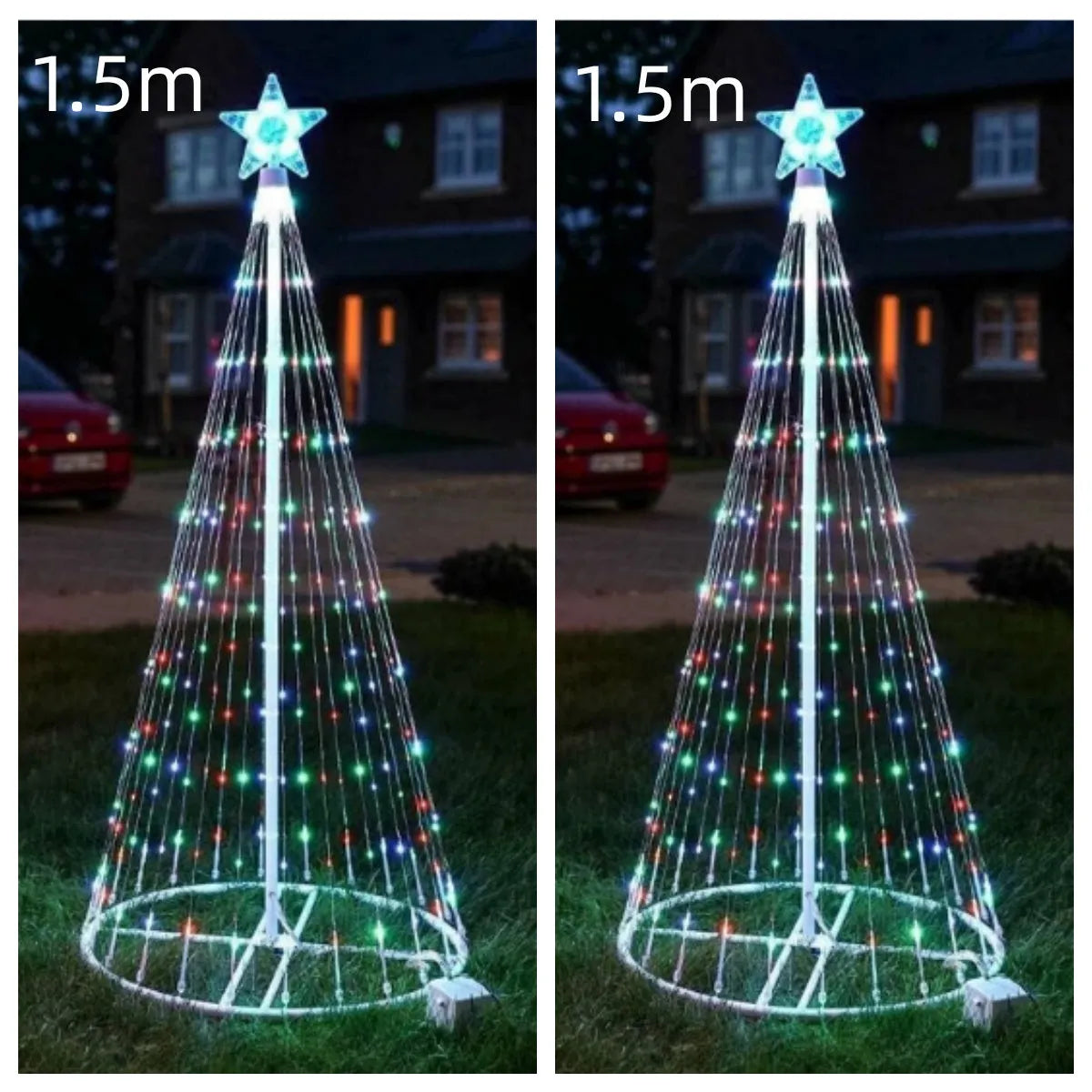 Multi-colour animated LED Christmas tree lights for outdoor garden and courtyard decoration