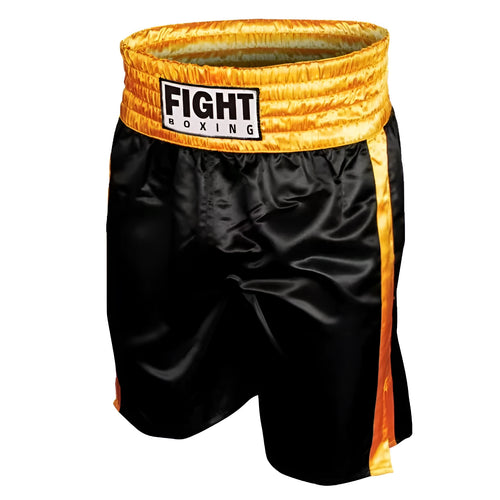 Boxing shorts for kickboxing in multiple colour combinations with striped waistband designs, sizes XS to XXXL