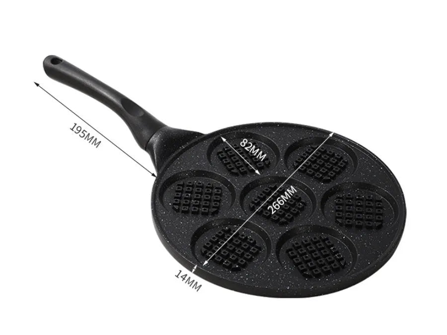 Aluminium alloy non-stick barbecue plate with seven hole griddle design for gas type household grilling