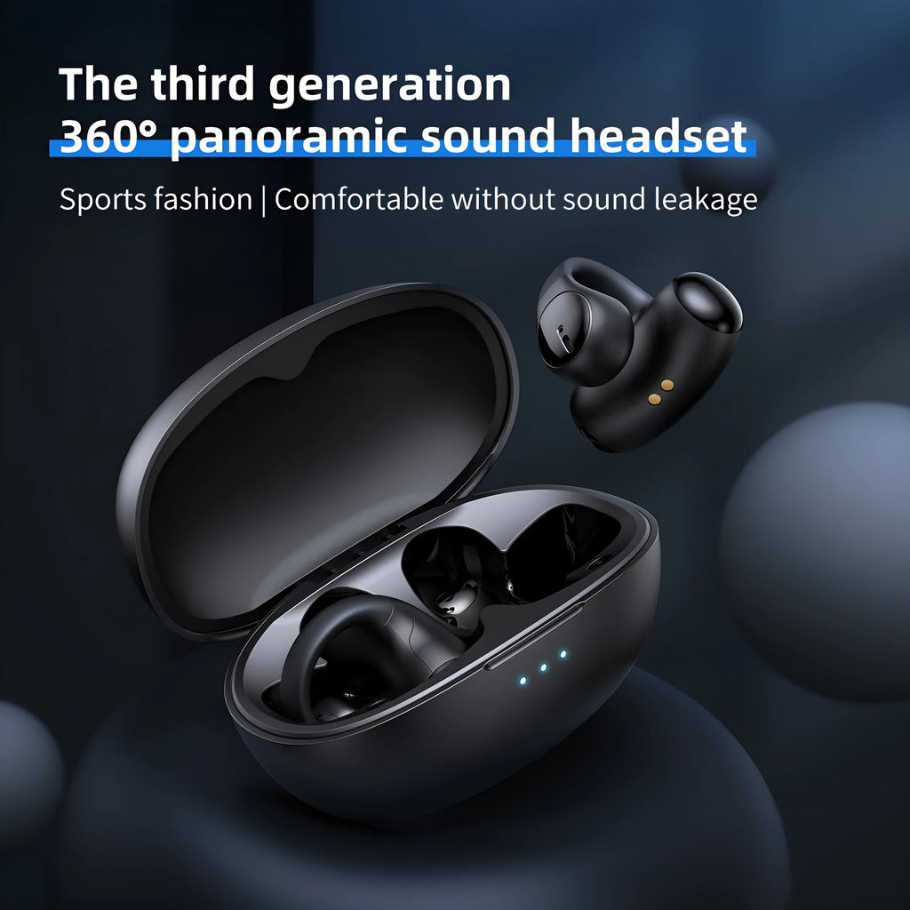 Black T306 Bluetooth wireless sports headset with ear hook design.