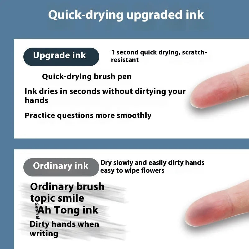 Quick-drying 500m pen refill in black, blue, ink blue, and red colours from a 10-bag pack.