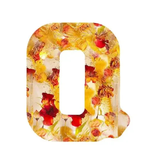 Transparent resin night light ornament with custom letter design 15cm square modern simplicity