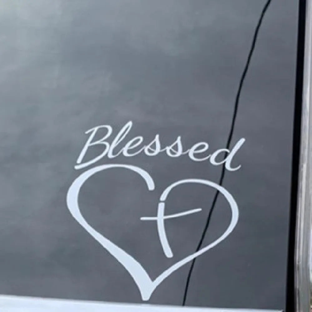 Three heart-shaped Faith Hope Love letter stickers in black, white, and red colours.