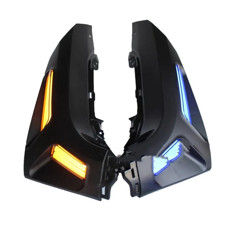 Blue and yellow LED turn signal light for Yamaha NMAX155 scooter.