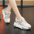 Leather sports casual shoes with a wedge heel and round toe in a choice of four colours.