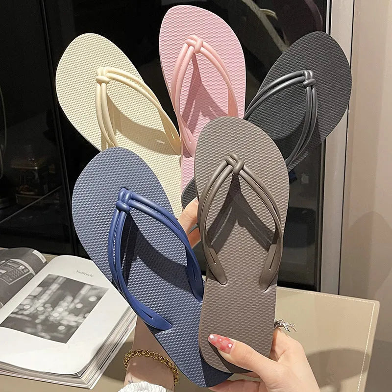 Women's casual flip flops with PVC non-slip sole in multiple colour options