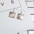 Women's retro geometric shell earrings in rectangular shell or square panther colours