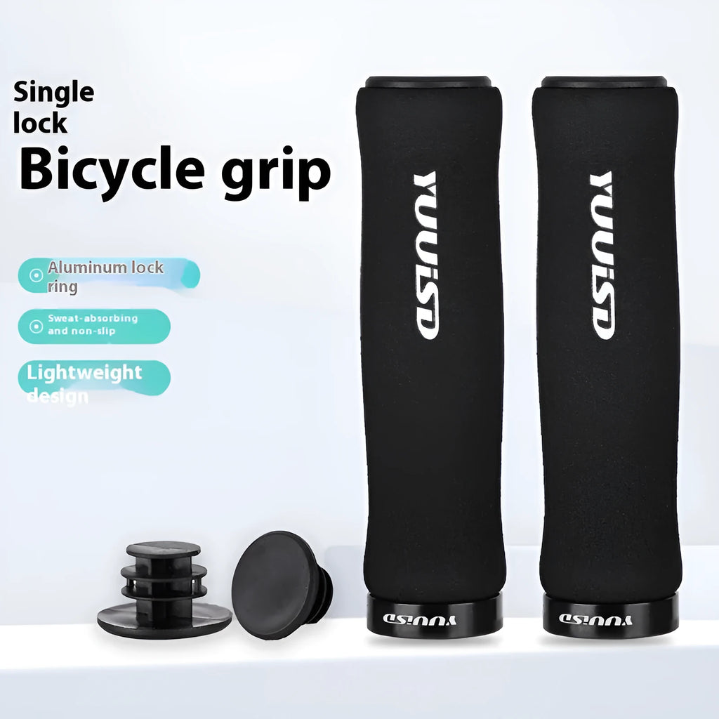 Pair of ultra-light 41g soft sponge mountain bike handlebar grip covers shown in available colours