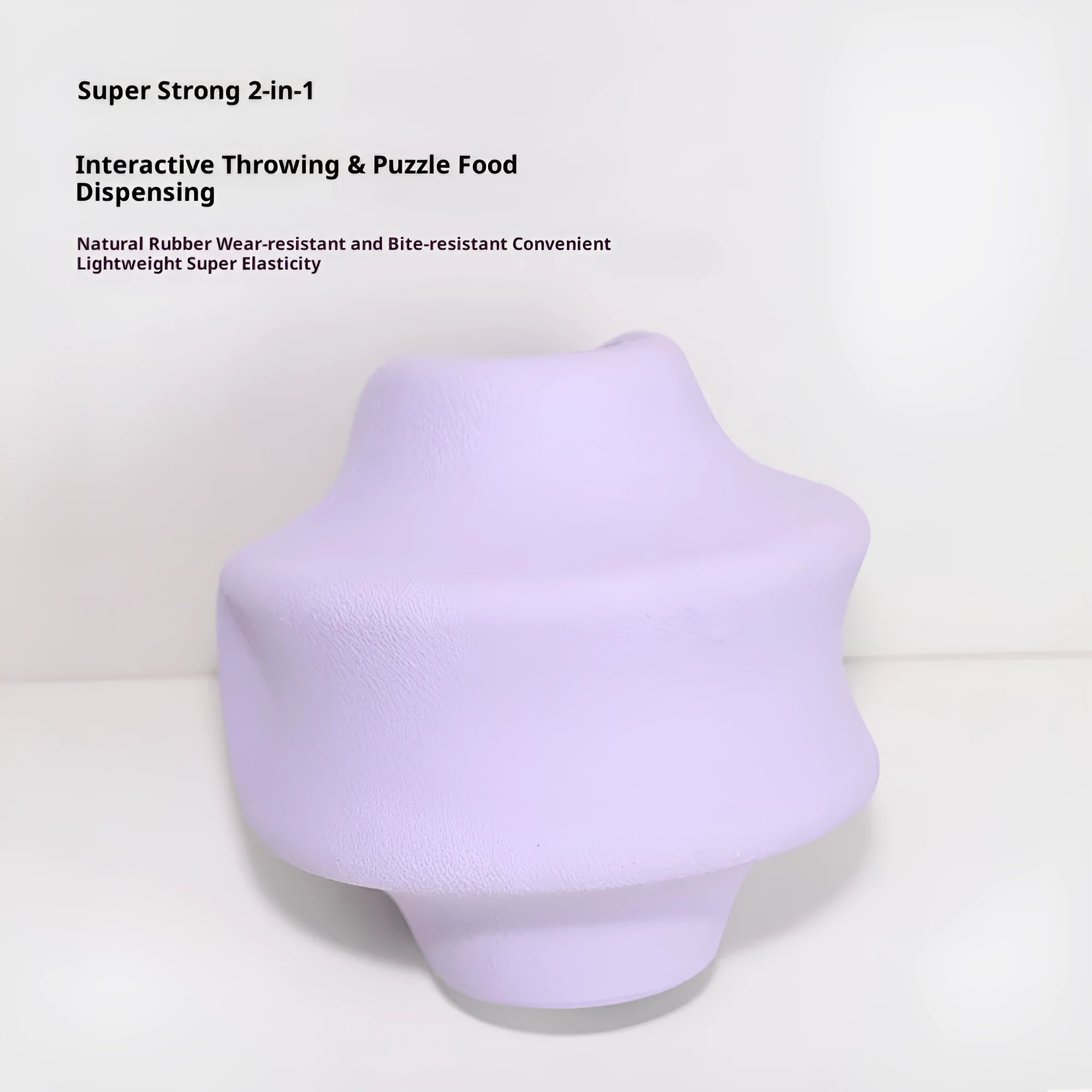Natural rubber pet food dispensing toy in dark blue colour, small size, for slow feeding