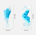 Two PU nylon dog chew toys: a seahorse and a tuna, on a plain background.