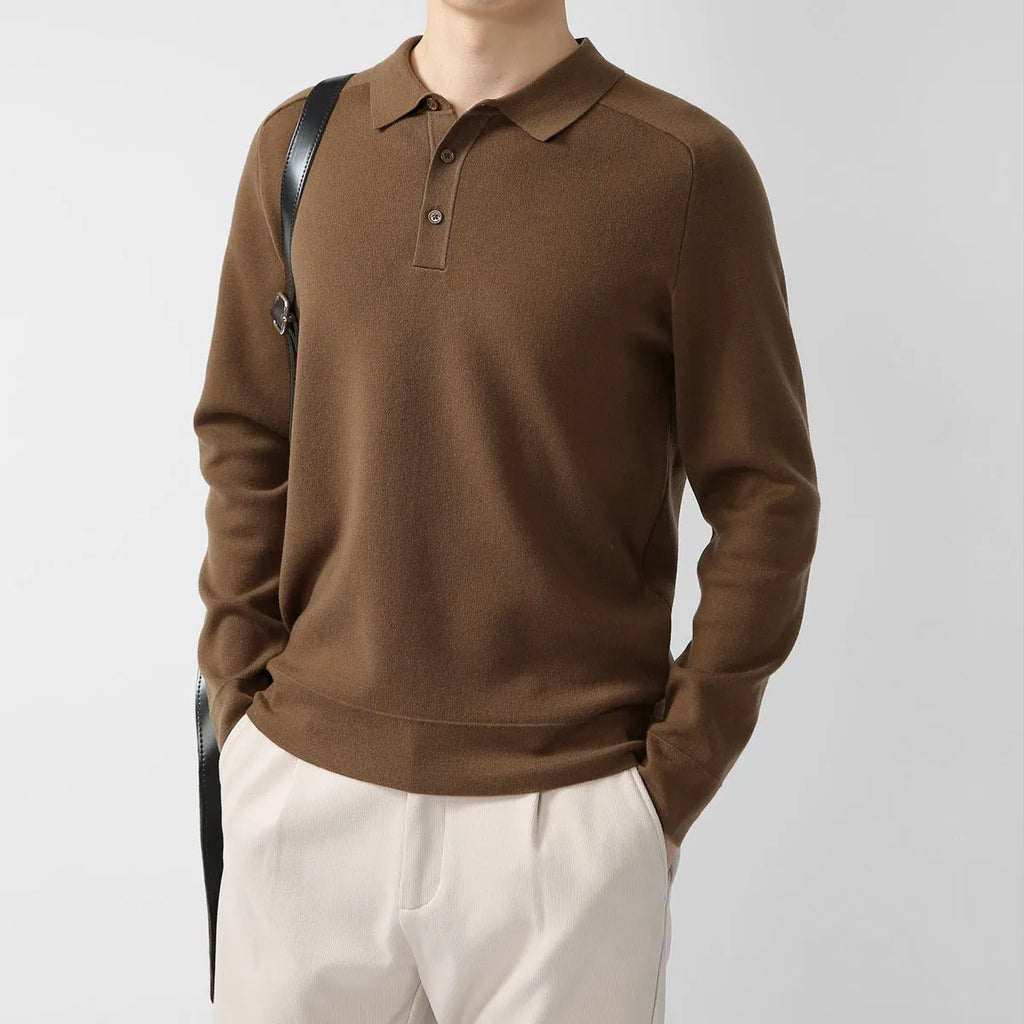 Men's Casual Polo Shirt Knit Sweater Hoodie Solid Color Lambswool Pullover in Tobacco Leaf Brown Black Impression Gray and More Sizes M-XXXL Raglan Sleeve Regular Fit Youth Everyday Wear