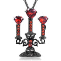 Retro candlestick pendant necklace with cross chain design in gothic style