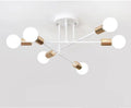 6 head iron ceiling light, 700mm diameter, black gold LED chandelier for living room and dining room
