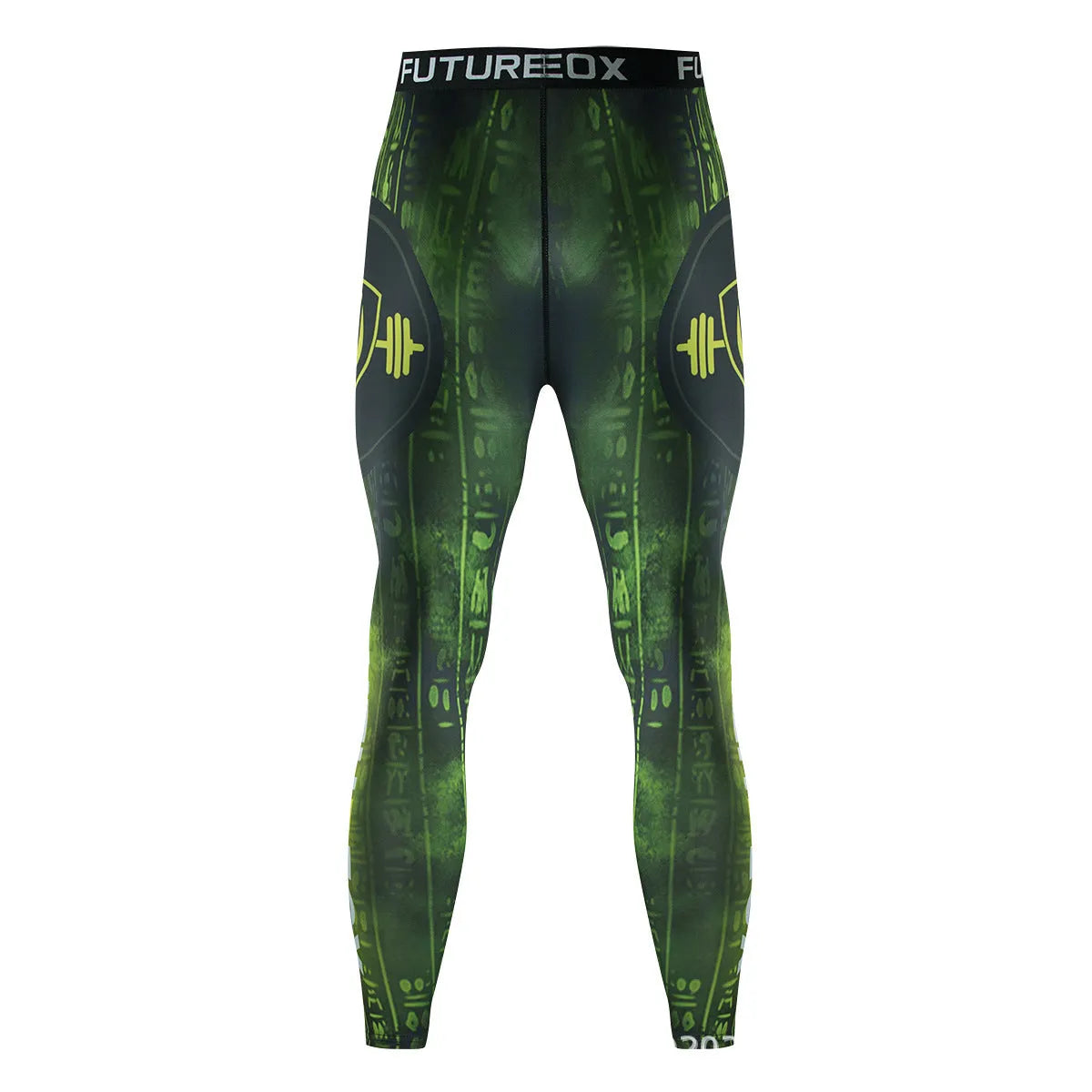 Men's slim-fit long sleeve sports top and trousers set in dark colour for outdoor fitness.