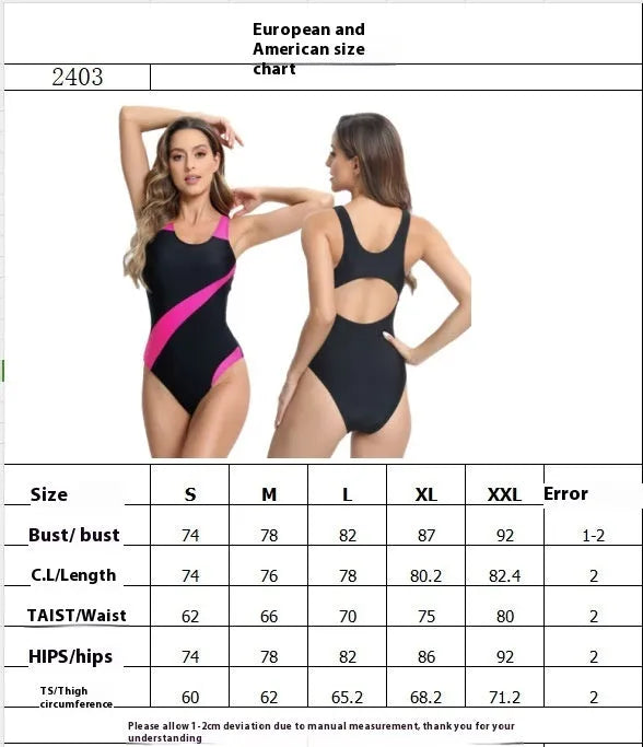Women's sleeveless one-piece polyester swimsuit in rose red, blue or white colours