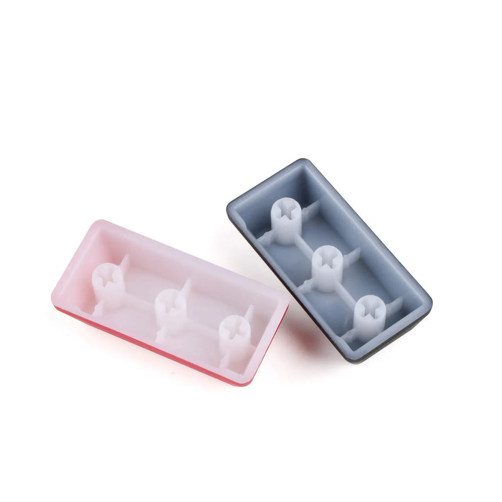 Transparent mechanical keyboard key cap with red evacuation exit symbol for backspace function