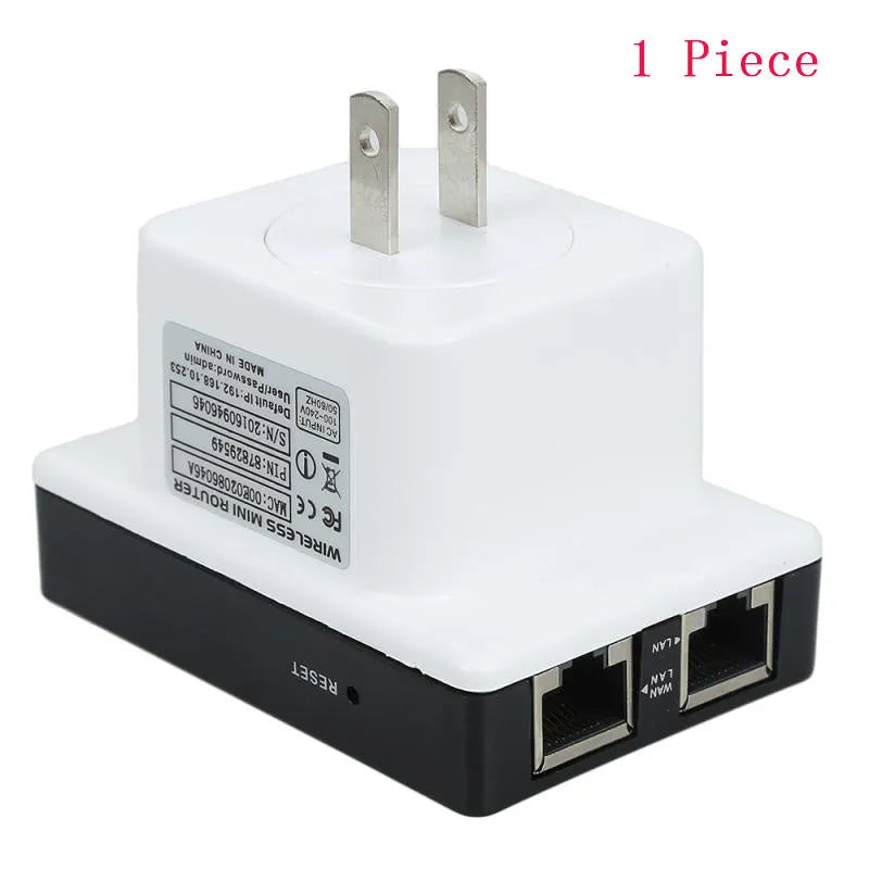 300M WiFi repeater with dual network ports and compact design