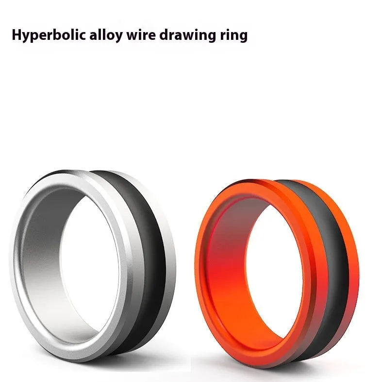 Orange and silver alloy fishing hand guard tool with a non-slip pull loop.