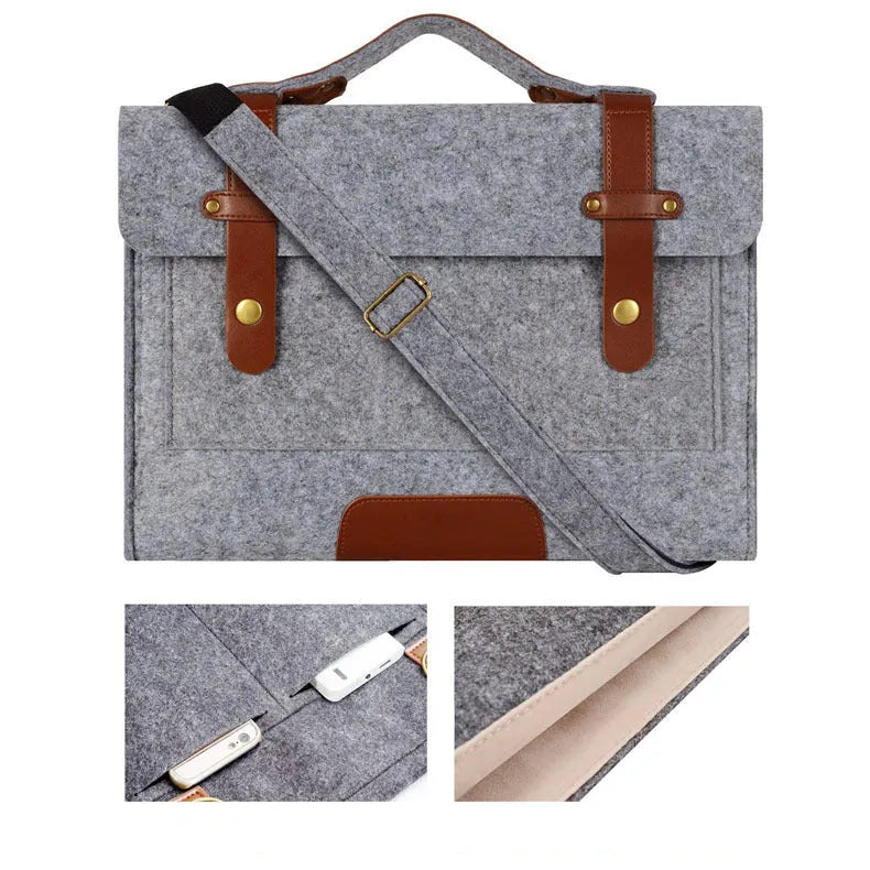 Simple felt laptop protective cover in dark gray for 13 inch laptop