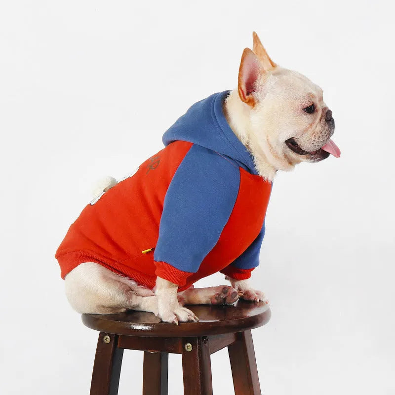 Red cotton dog clothing for small medium breeds like Teddy Bichon French Bulldog Corgi
