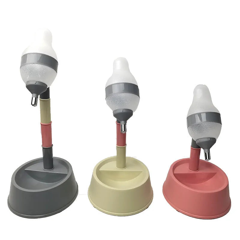Green pet standing water dispenser with detachable pole and bowl on a stable base.