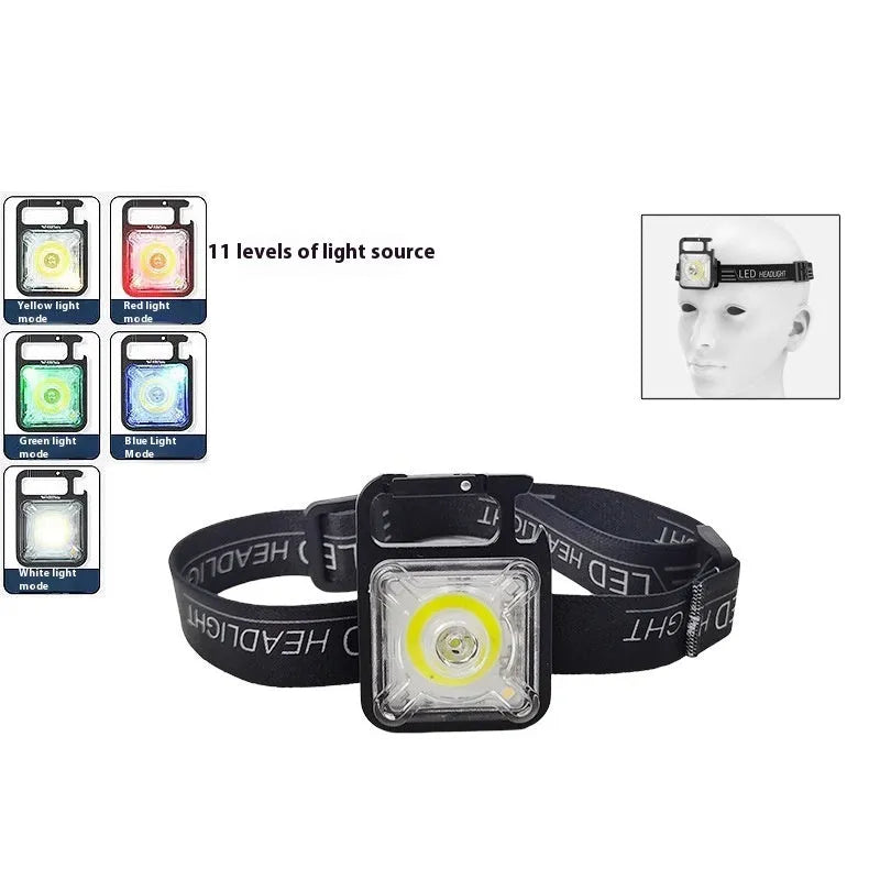 Mini keychain headlamp T136 strong light portable headlight with ABS casing