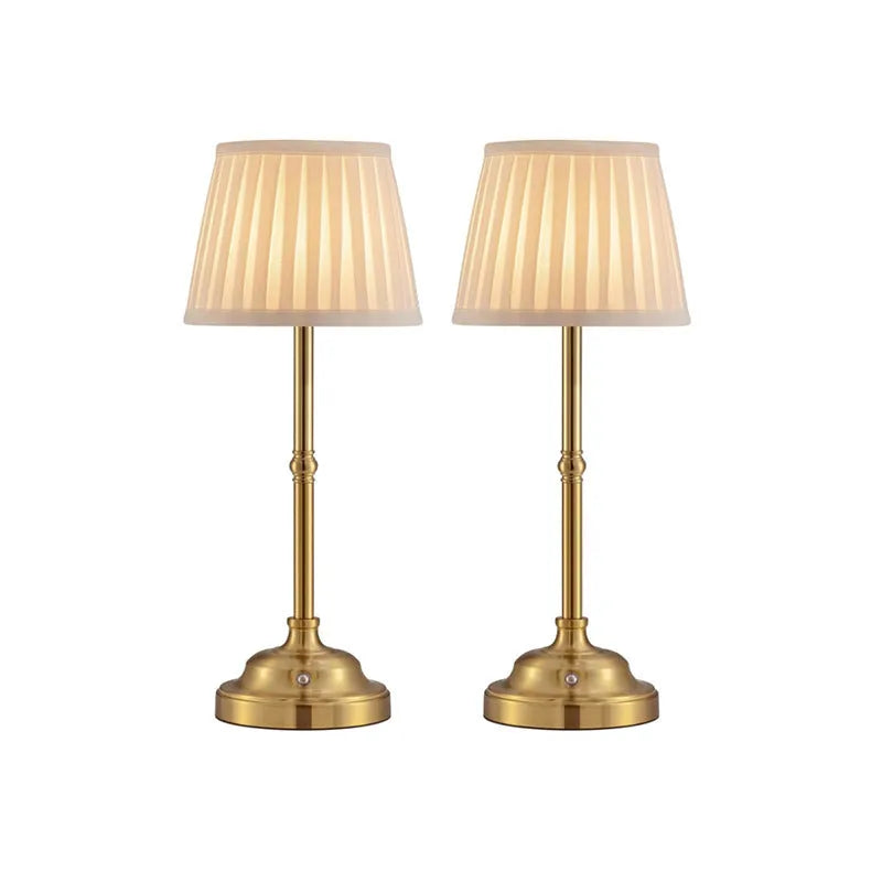 Nordic modern simple table lamp, 14x40cm, built-in battery, 3W three-colour light, gold style A or B
