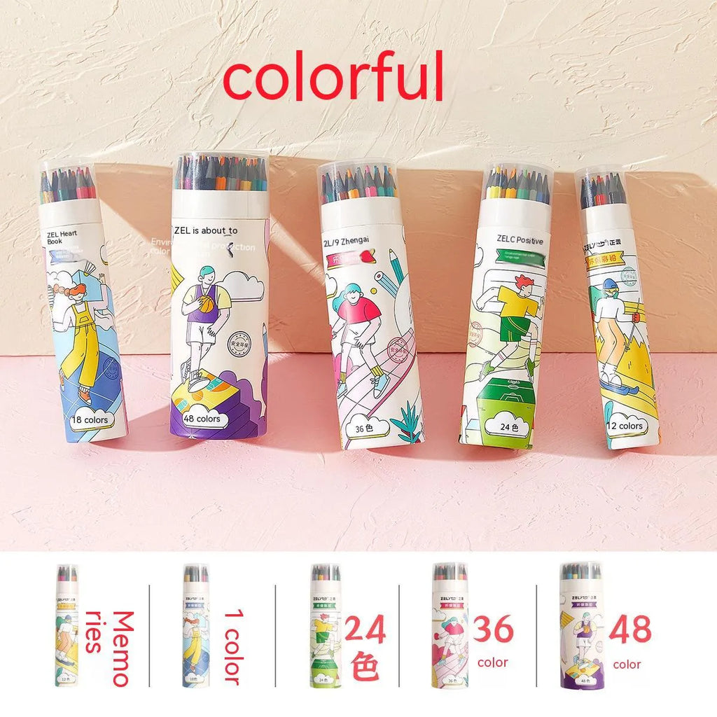 Zhenglin Sports series colour pencils in 24 and 36 colour sets for children's drawing.