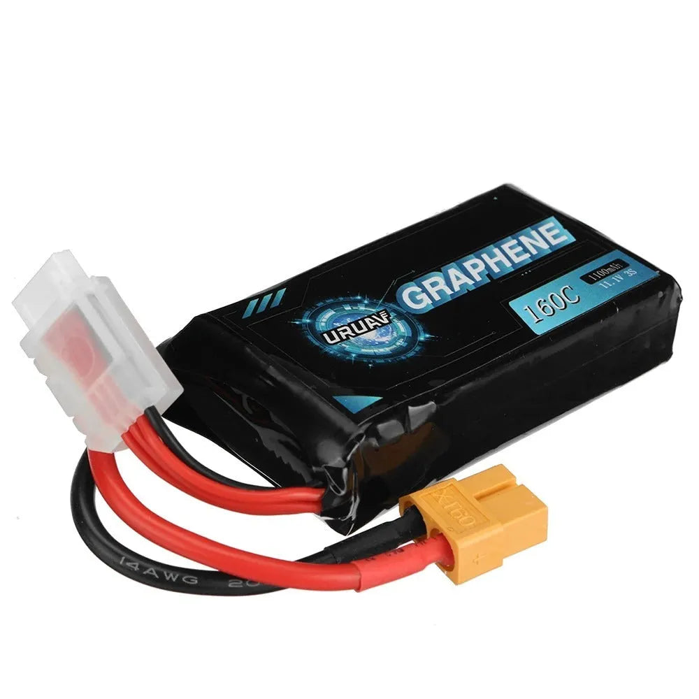 1200mAh 7.4V 2S lithium polymer RC battery pack for remote control cars and model ships.