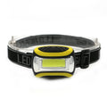 Yellow plastic three-speed COB LED headlamp for outdoor activities