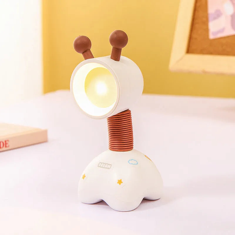 DIY cartoon character small night lamp with adjustable magnetic head in bear design on desk