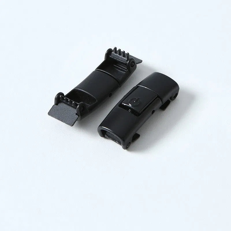 Set of press lock elastic no-tie shoelaces in 8mm widened flat design on a white background.