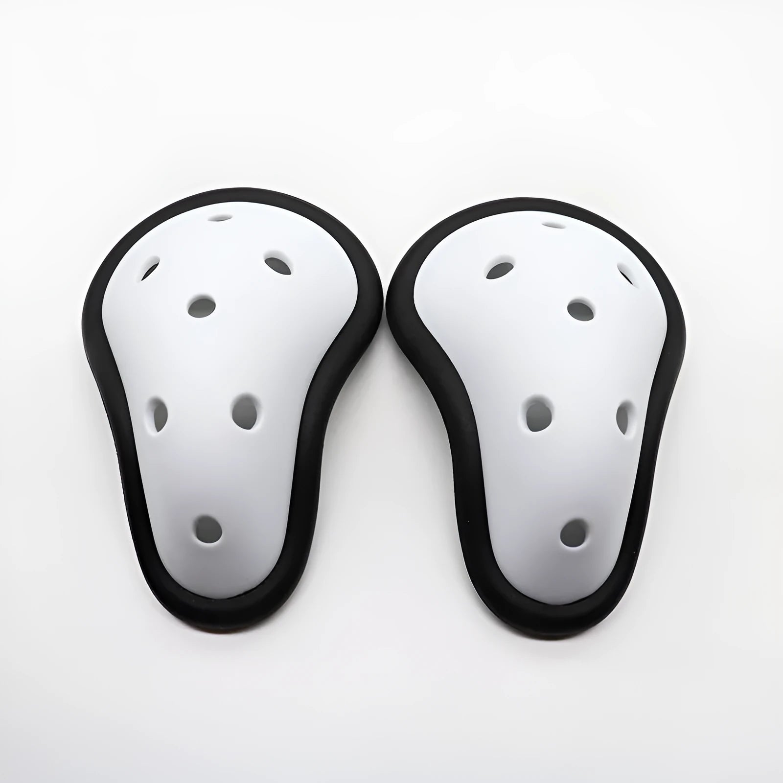 Rubber sports genital protector shown in adult and children's size options.