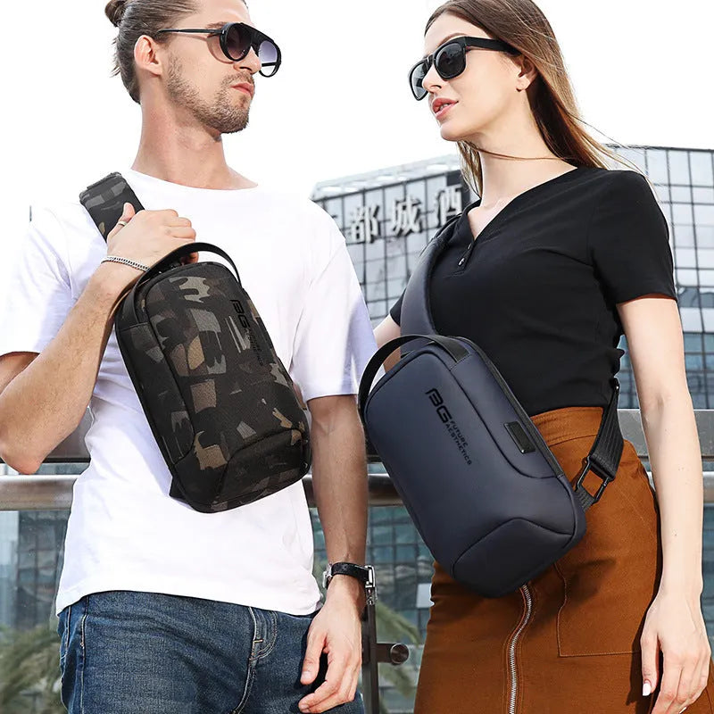 Men's business shoulder bag with USB charging port in Oxford cloth